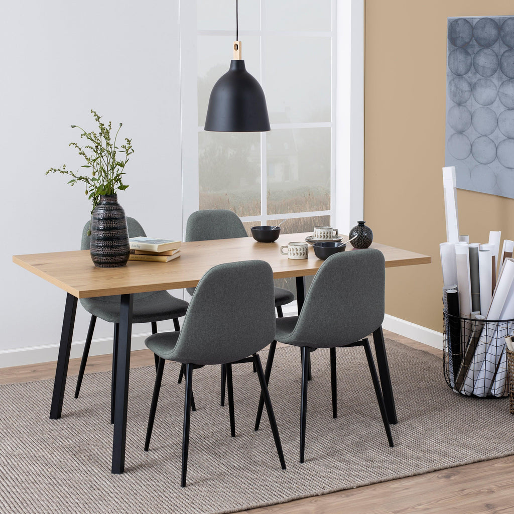 Cenny Dining Table in Oak & Black - image 3