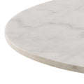 Corby Round Dining Table with White Polished Marble Top & Black Base includes 4 Brooke Dining Chairs in Beige - image 3