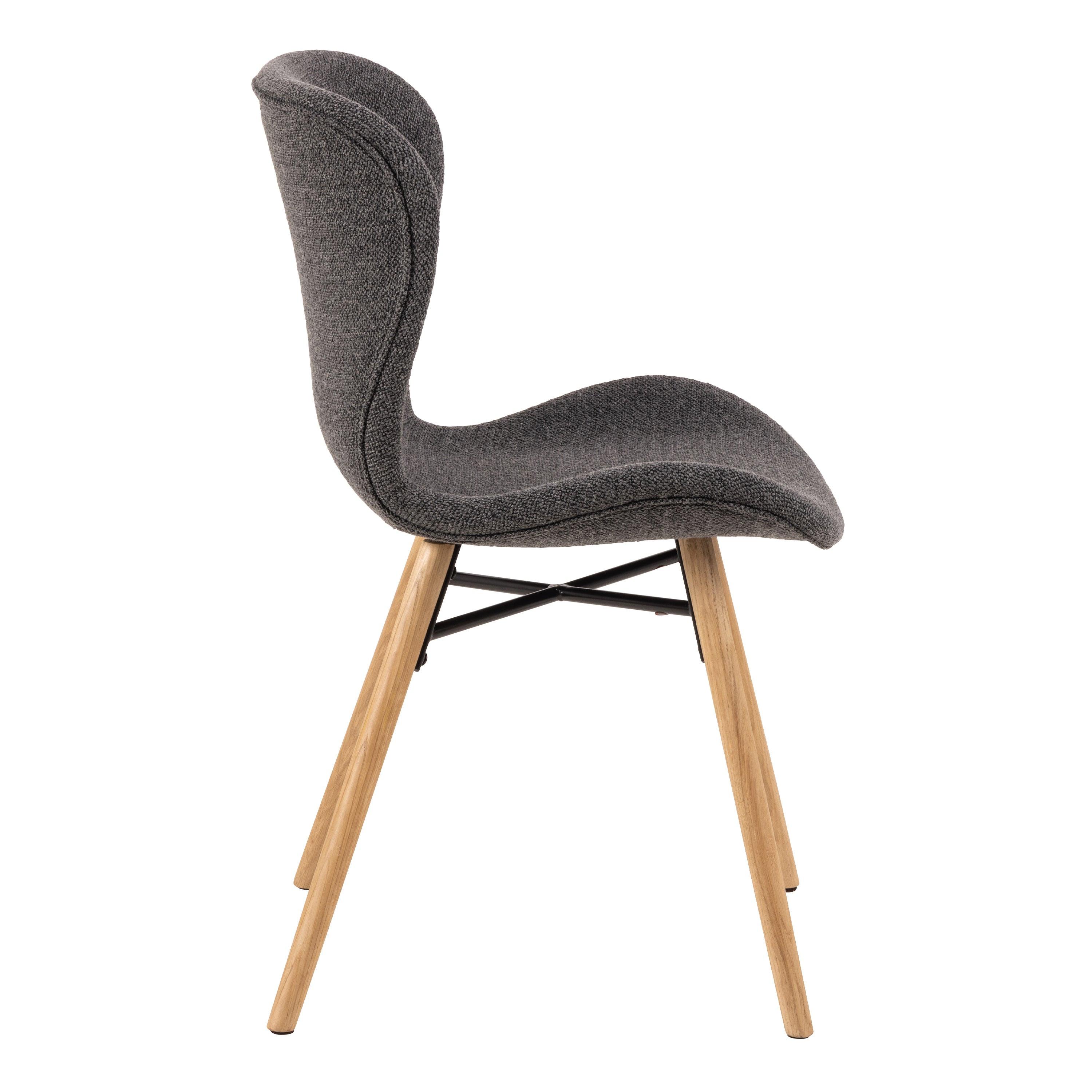 Corby Round Dining Table with White Polished Marble Top & Black Base includes 4 Batilda Dining Chairs in Grey/Oak - image 9