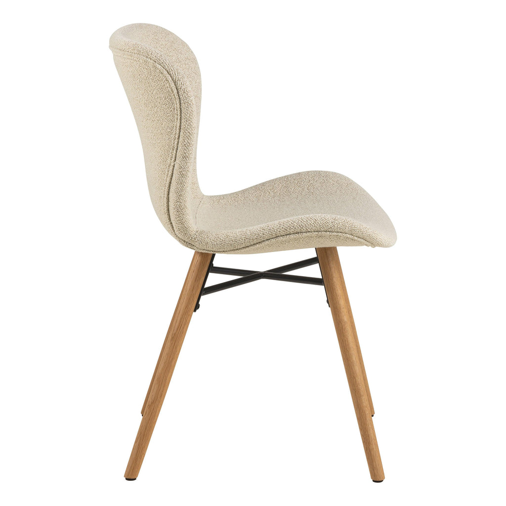 Corby Round Dining Table with White Polished Marble Top & Black Base includes 4 Batilda Dining Chairs in Cream/Oak - image 9
