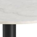 Corby Round Dining Table with White Polished Marble Top & Black Base includes 4 Batilda Dining Chairs in Copper - image 4