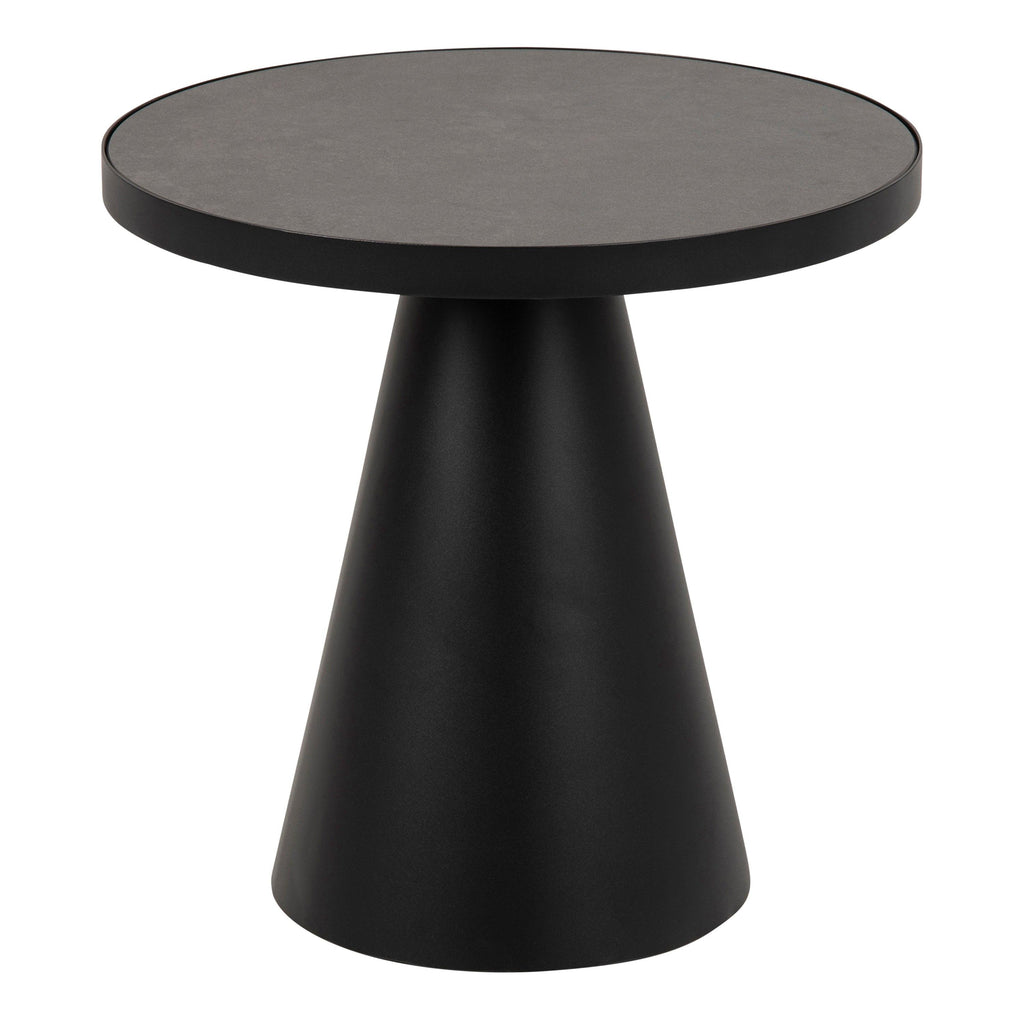 Soli Round Ceramic Coffee Table in Black 45,7x45cm