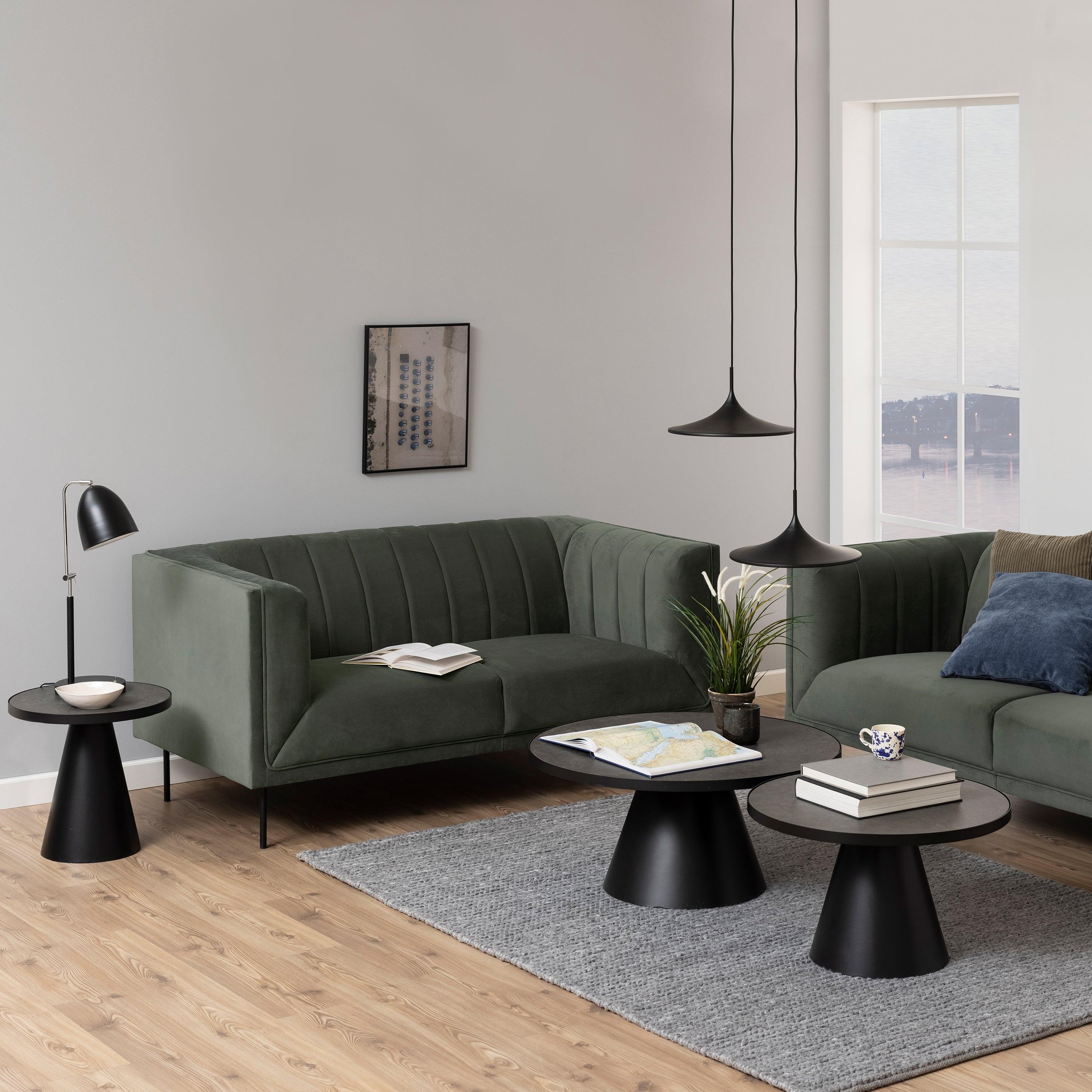 Soli Round Ceramic Coffee Table in Black 65.7x40cm - image 2