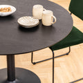 Ibiza Round Dining Table with Black Ash Top and Matt Black Base - image 5