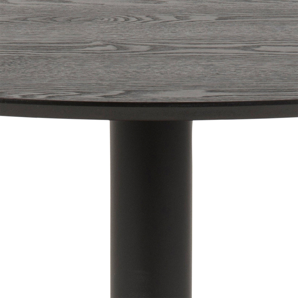 Ibiza Round Dining Table with Black Ash Top and Matt Black Base - image 8