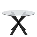 Heaven Round Dining Table with Clear Glass Top and Black Legs - image 2