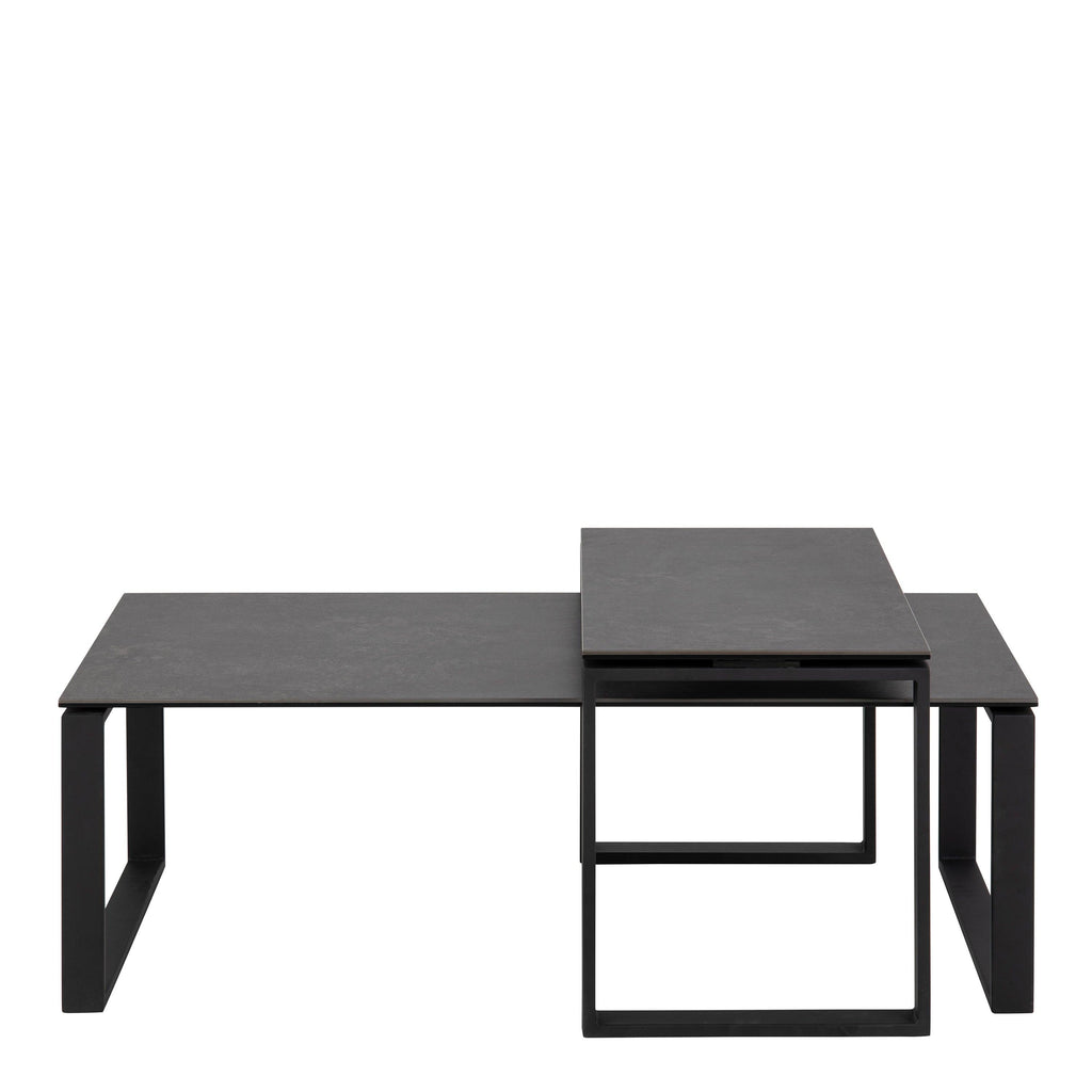 Katrine Ceramic Coffee Table Set in Black - image 2