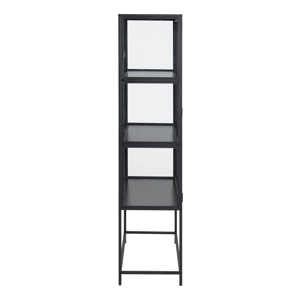 Seaford 2 Glass Door Display Cabinet in Black - image 3