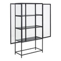 Seaford 2 Glass Door Display Cabinet in Black - image 4