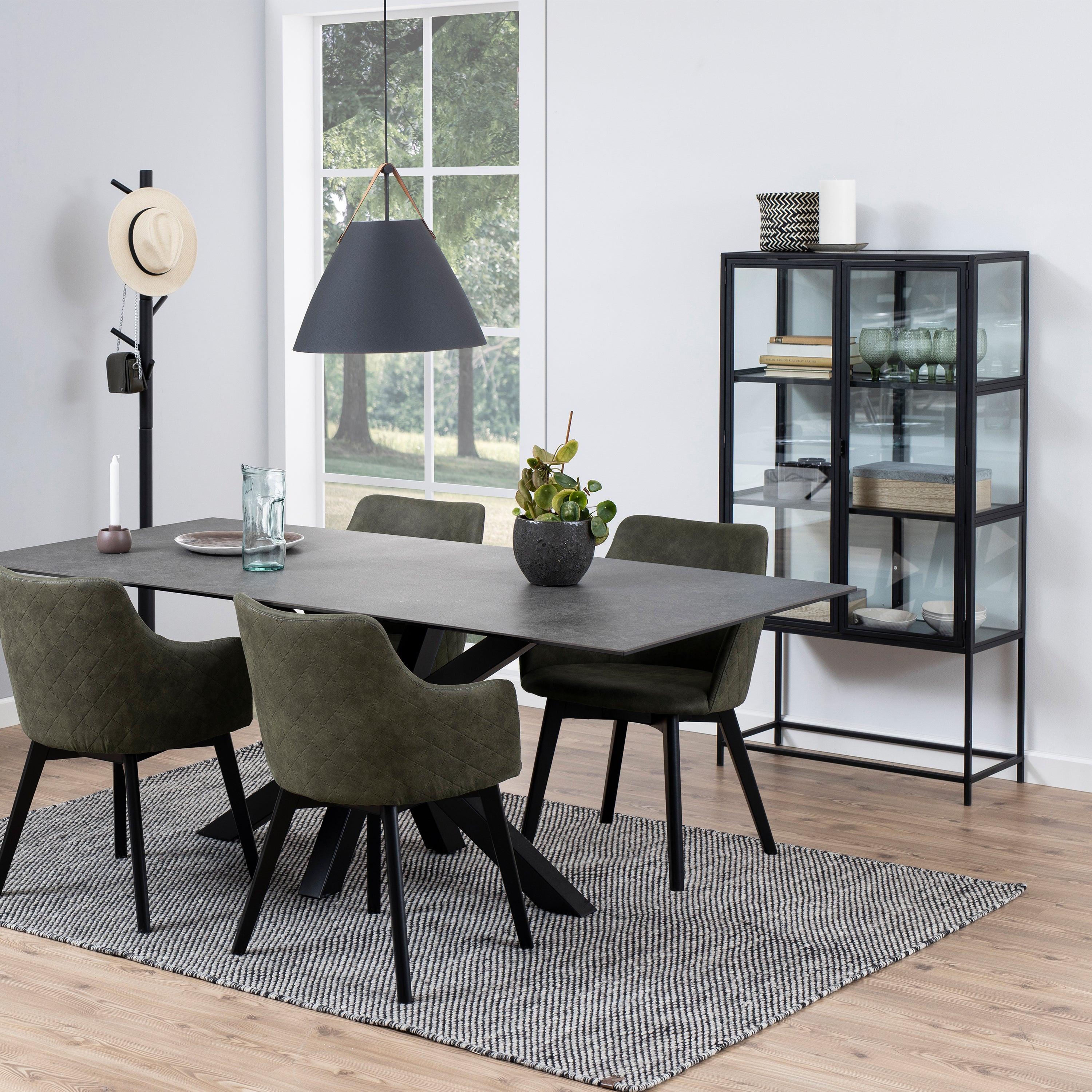 Seaford 2 Glass Door Display Cabinet in Black - image 6