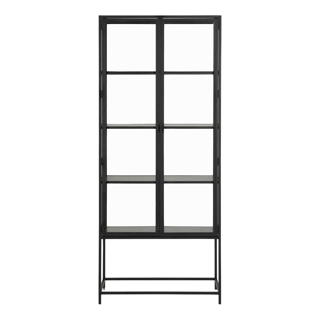Seaford Tall Black Metal 2 Door Display Cabinet - image 2