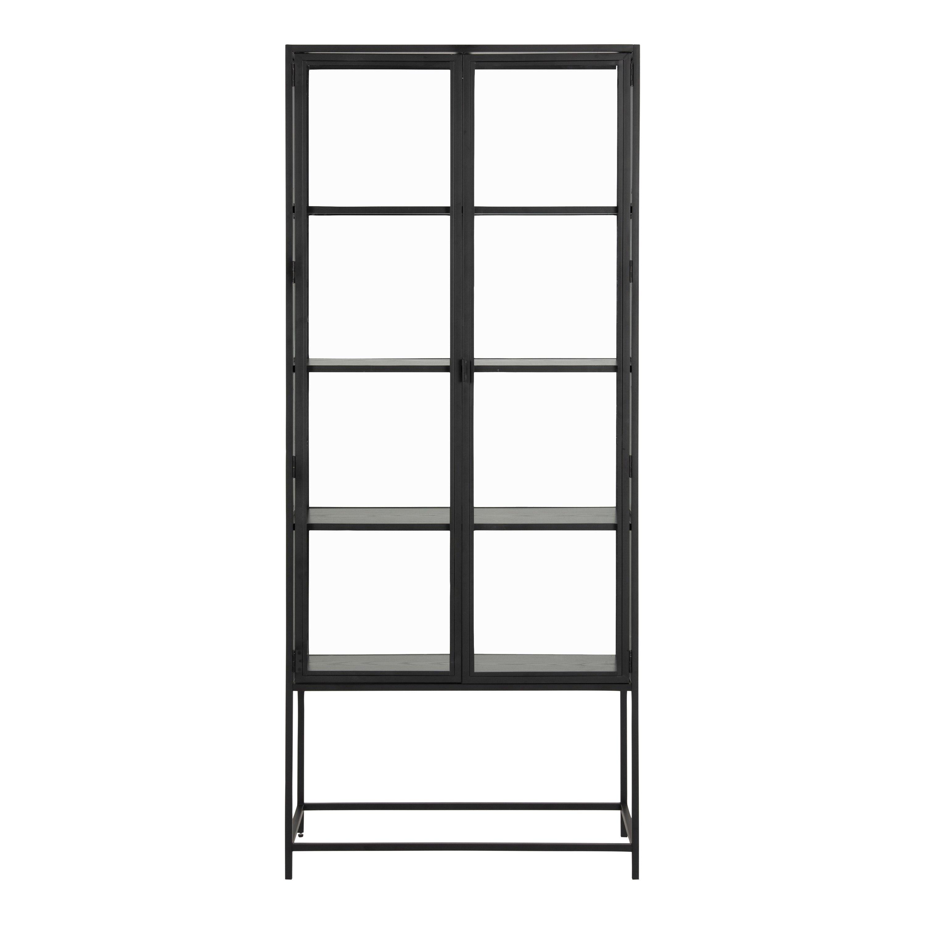 Seaford Tall Black Metal 2 Door Display Cabinet - image 2