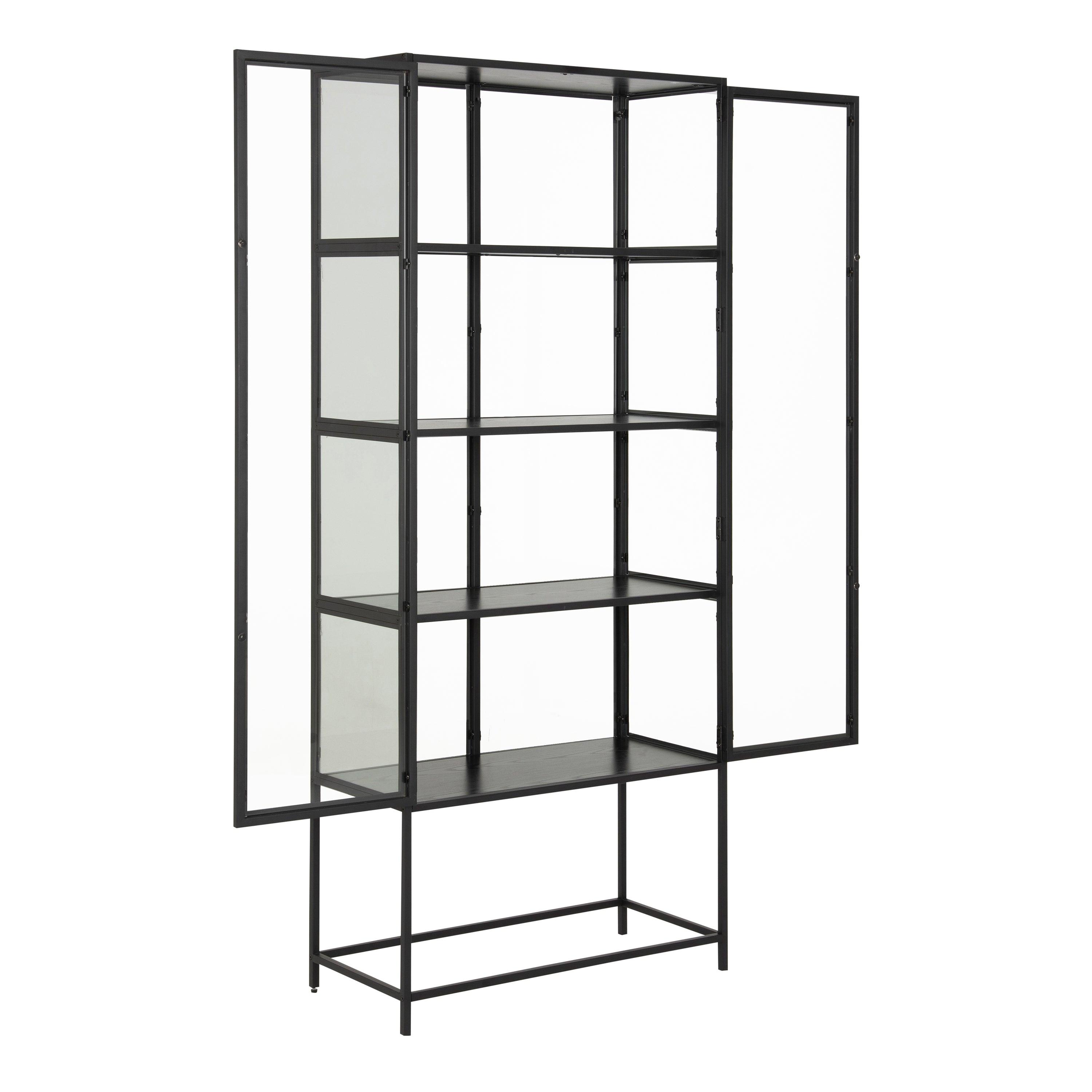 Seaford Tall Black Metal 2 Door Display Cabinet - image 4