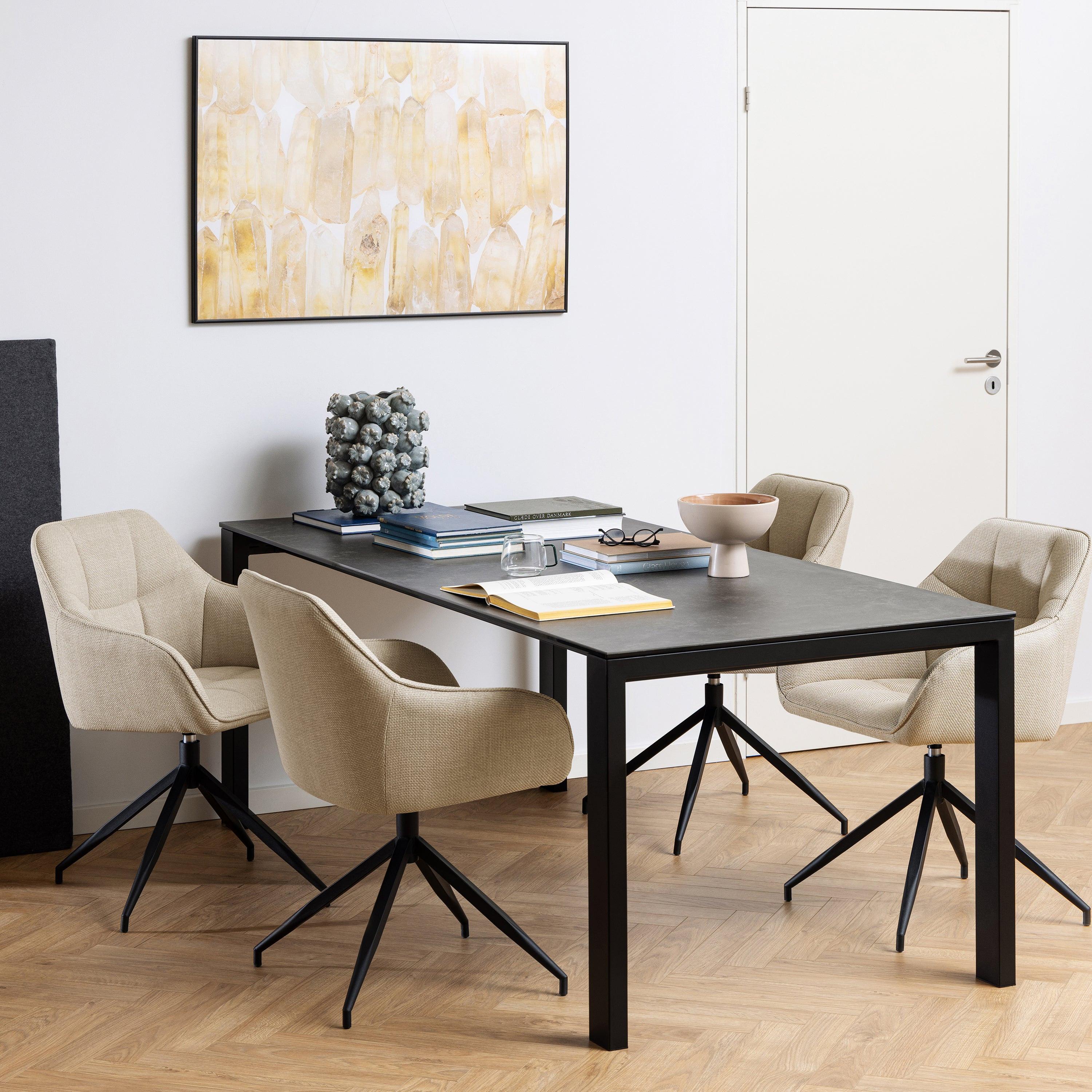 Brentford Matt Black Ceramic Dining Table - image 3