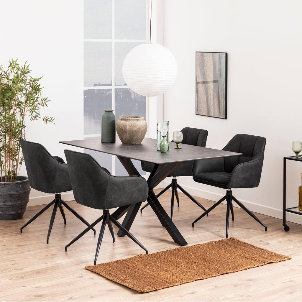 Heaven Dining Table in Ceramic Black Top 160x90cm - image 3
