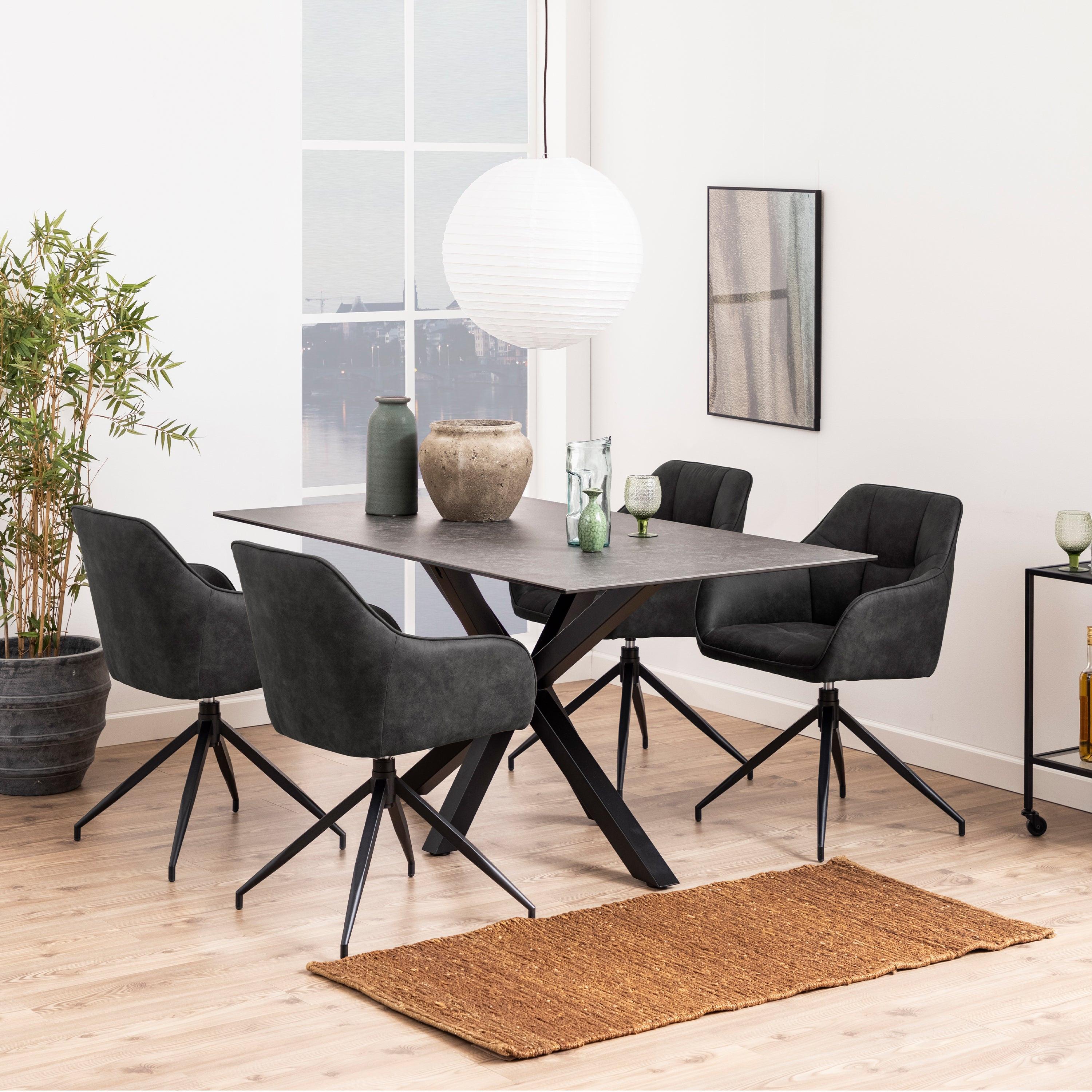 Heaven Dining Table in Ceramic Black Top 160x90cm - image 3