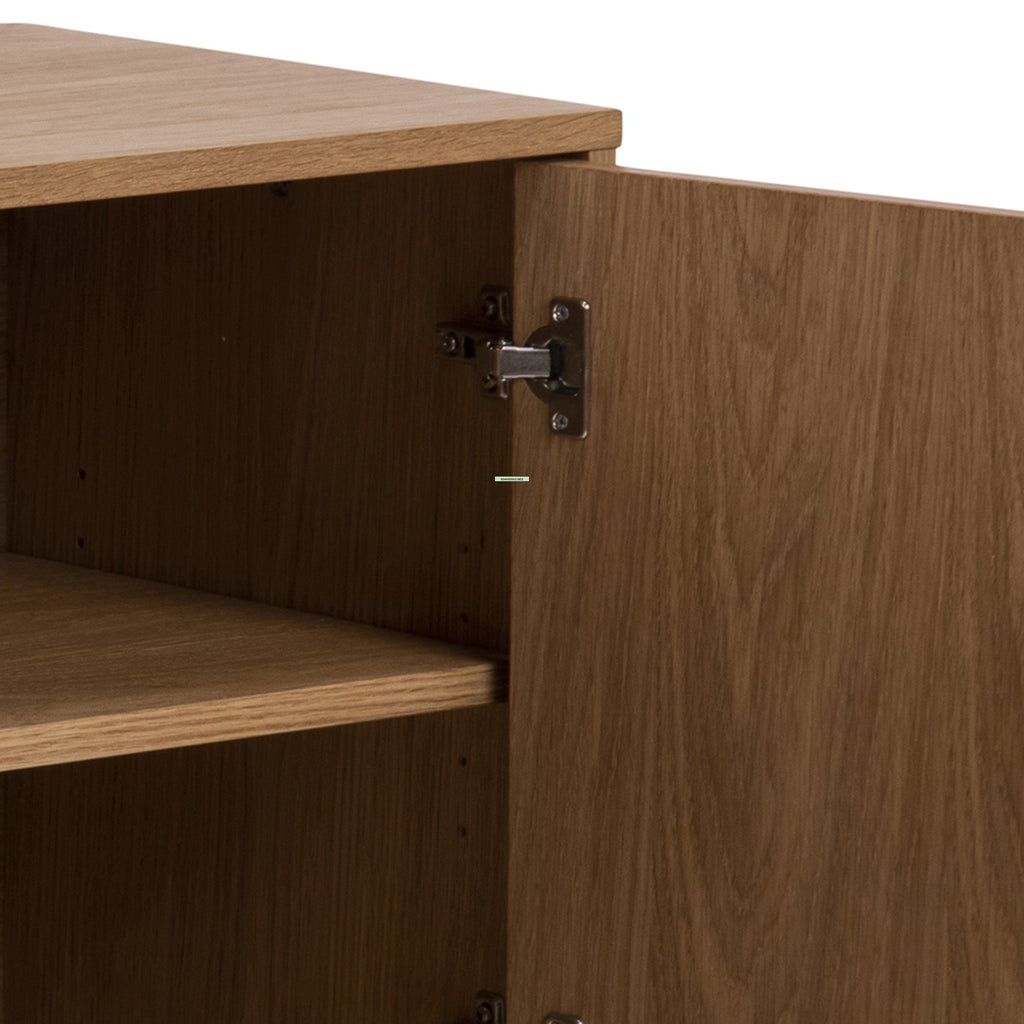 Brighton 3 Door Sideboard in Oak with Herringbone Effect - image 8