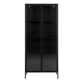 Newcastle Tall 2 Door Display Cabinet in Matt Black - image 2