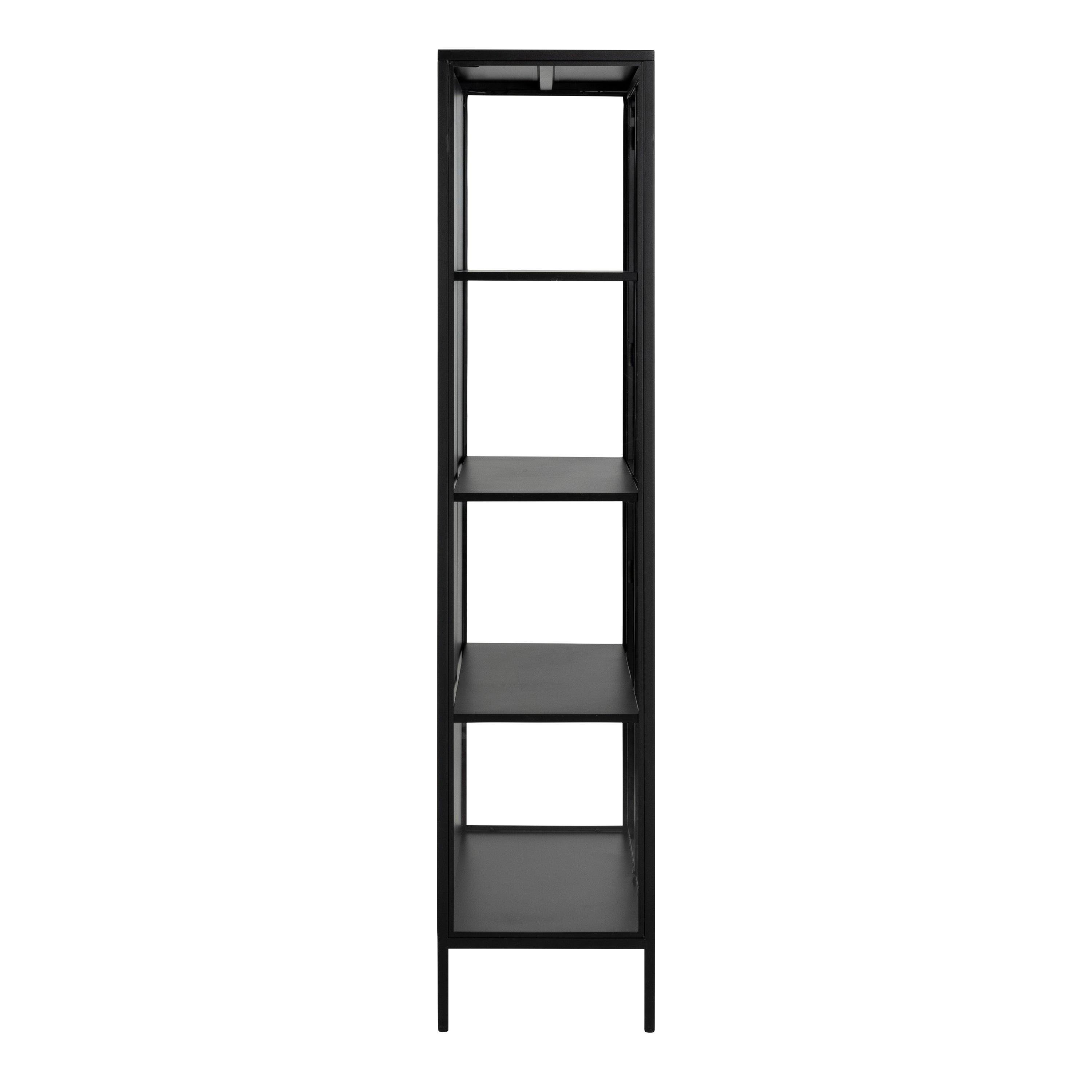 Newcastle Tall 2 Door Display Cabinet in Matt Black - image 3