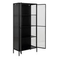 Newcastle Tall 2 Door Display Cabinet in Matt Black - image 4