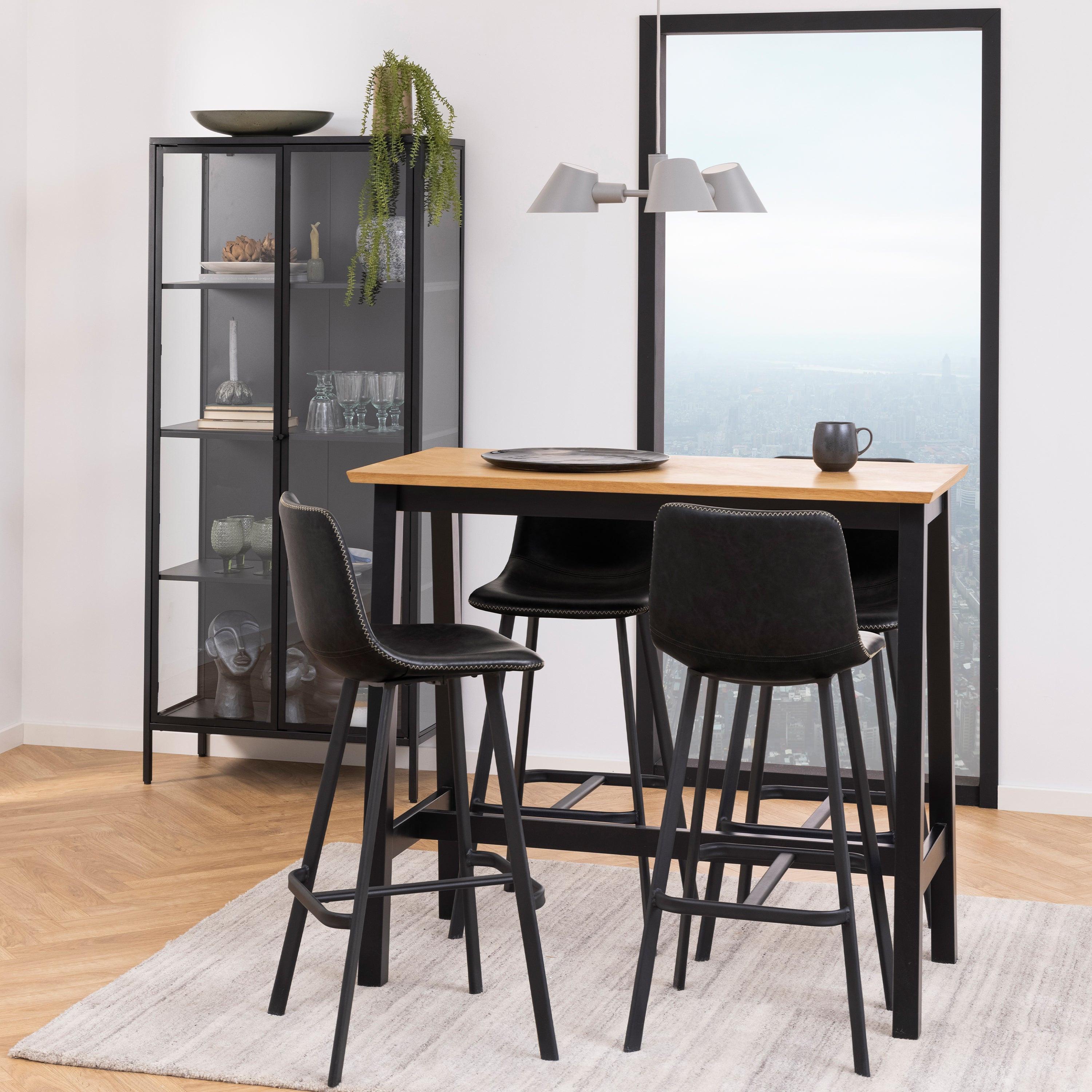 Newcastle Tall 2 Door Display Cabinet in Matt Black - image 5