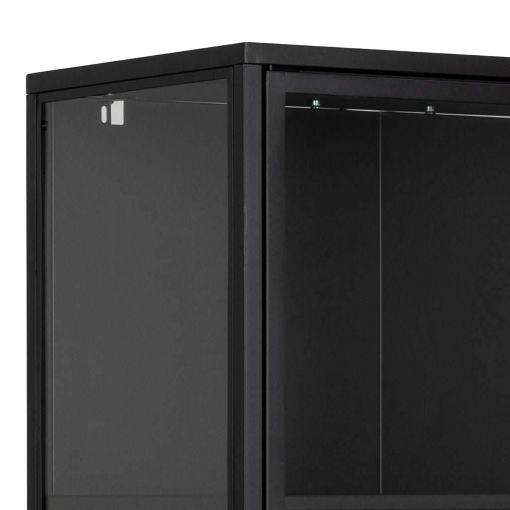 Newcastle Tall 2 Door Display Cabinet in Matt Black - image 7