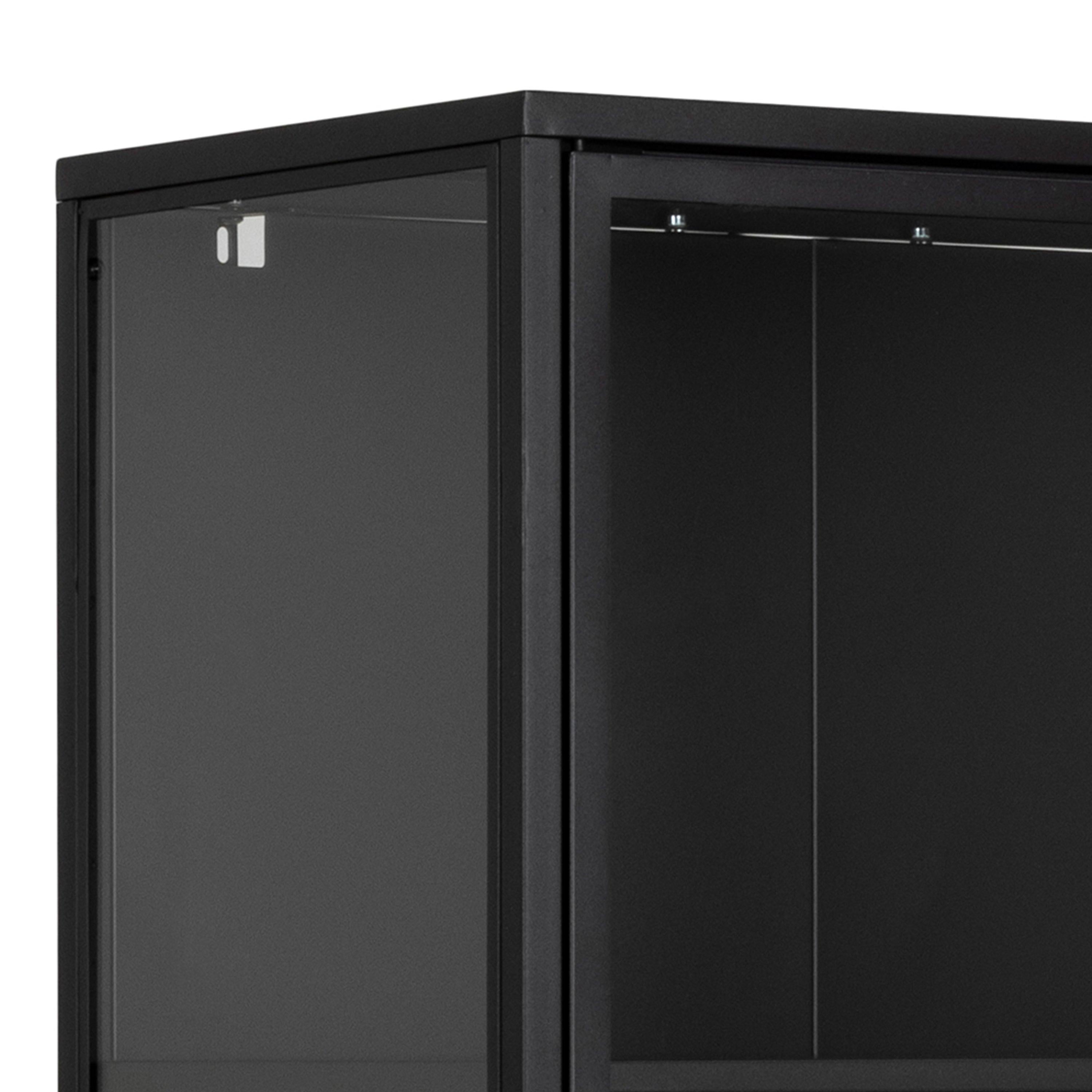Newcastle Tall 2 Door Display Cabinet in Matt Black - image 7