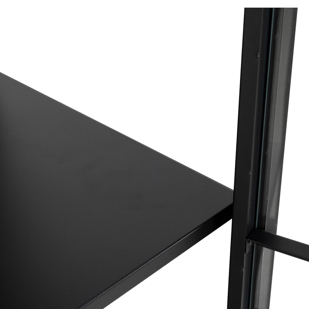 Newcastle Tall 2 Door Display Cabinet in Matt Black - image 8