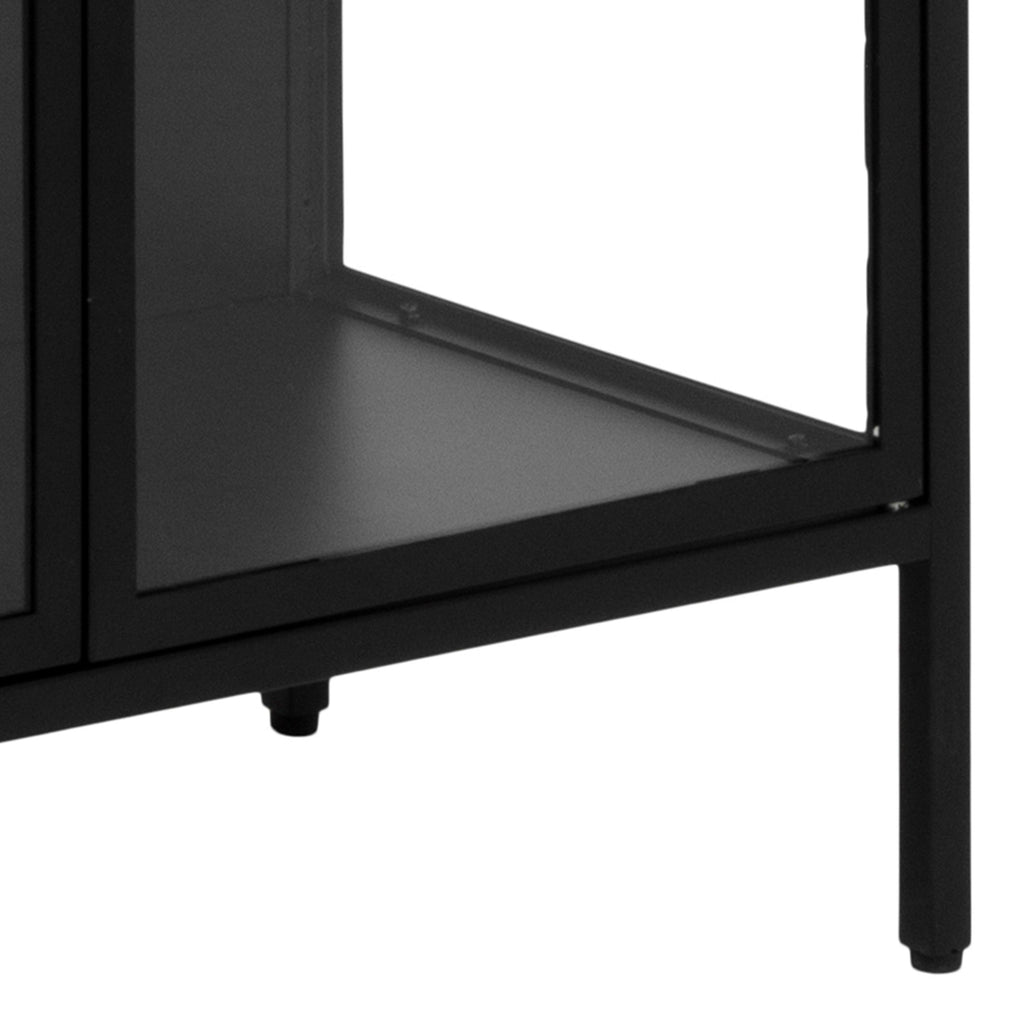 Newcastle Tall 2 Door Display Cabinet in Matt Black - image 9