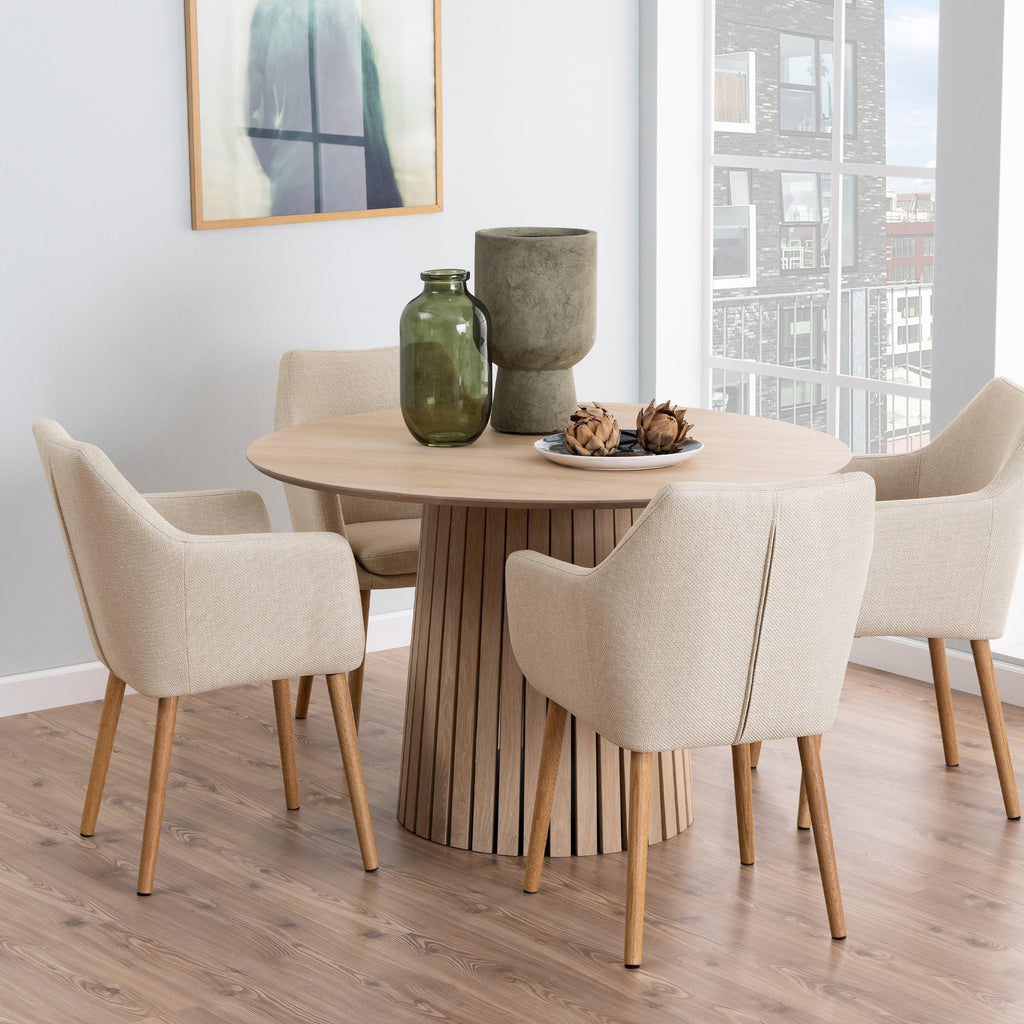 Christo Round Dining Table in White Oak - image 5