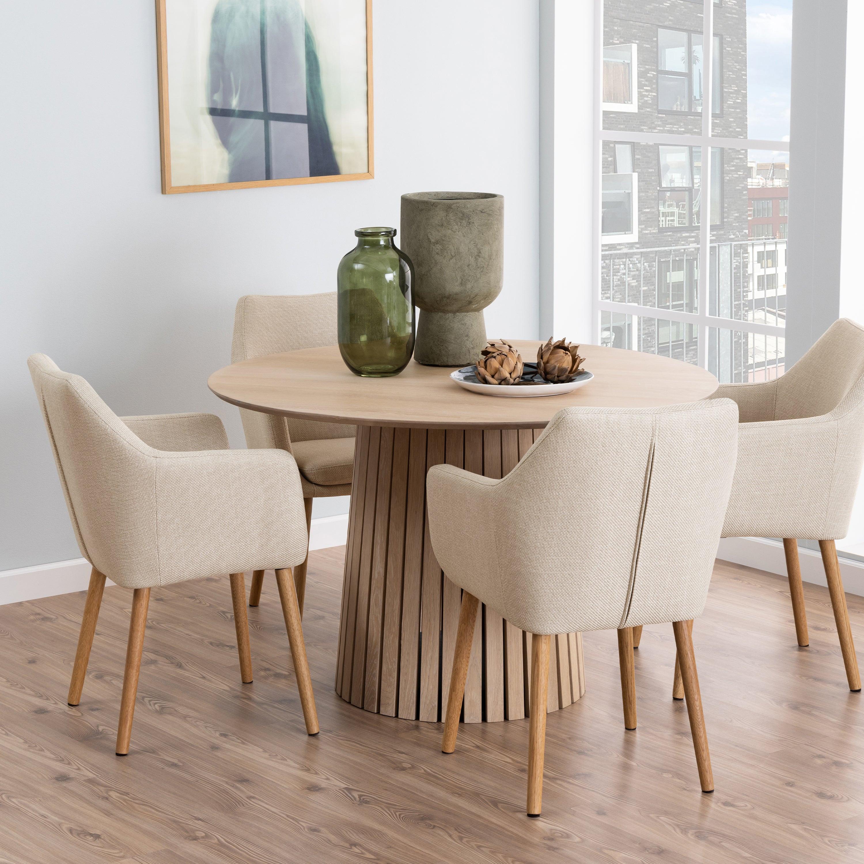 Christo Round Dining Table in White Oak - image 5