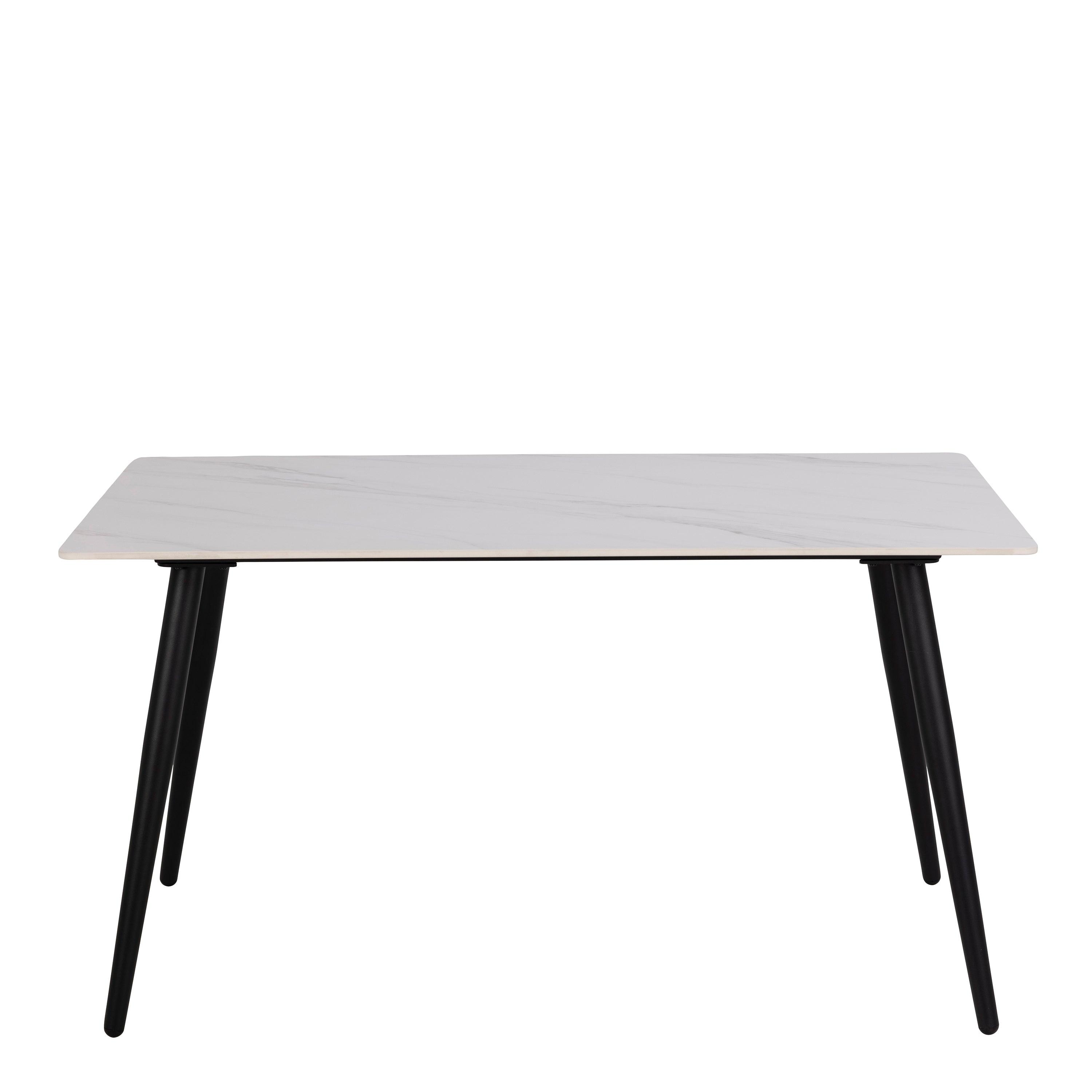 Wicklow Ceramic Dining Table in White 140x80cm - image 2