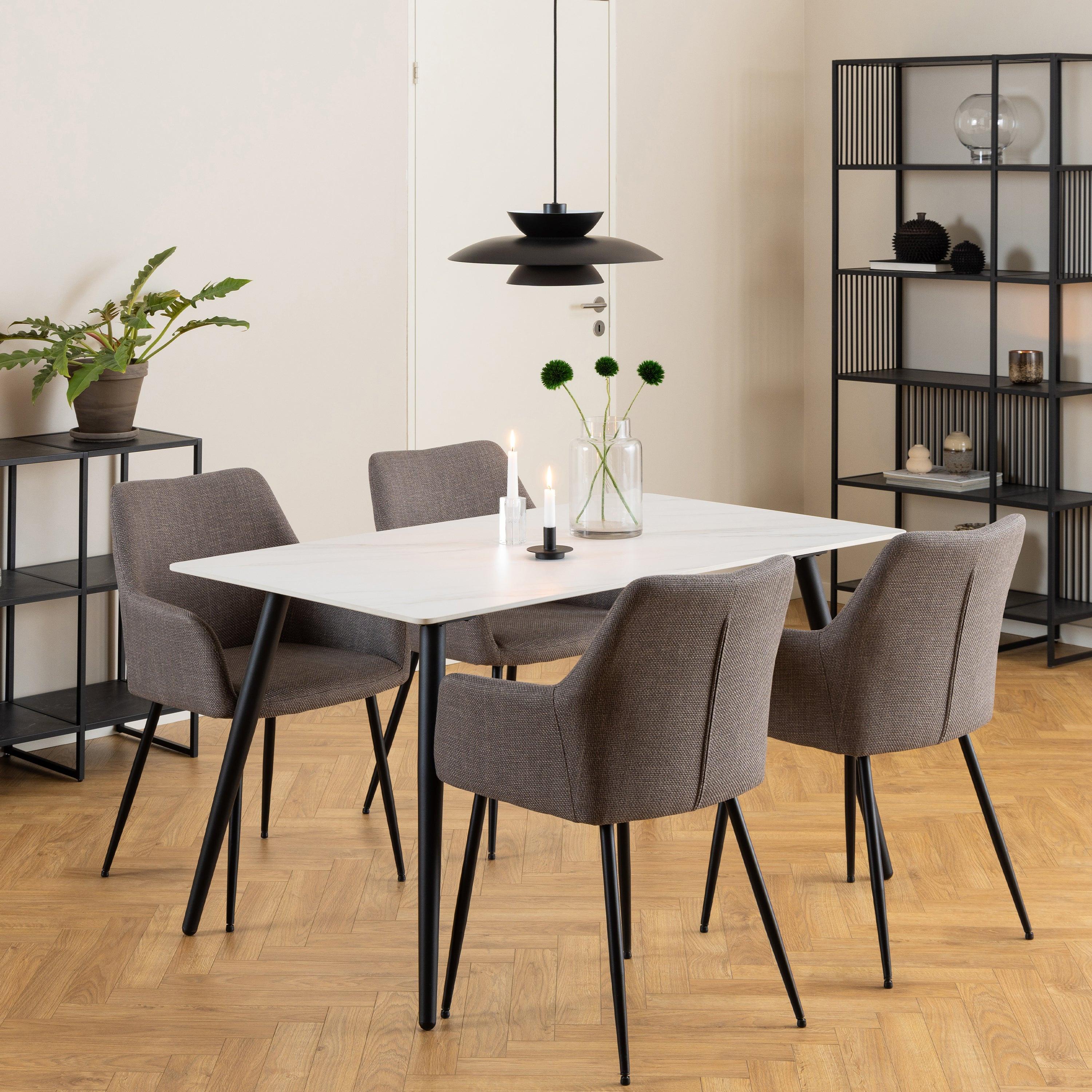 Wicklow Ceramic Dining Table in White 140x80cm - image 5