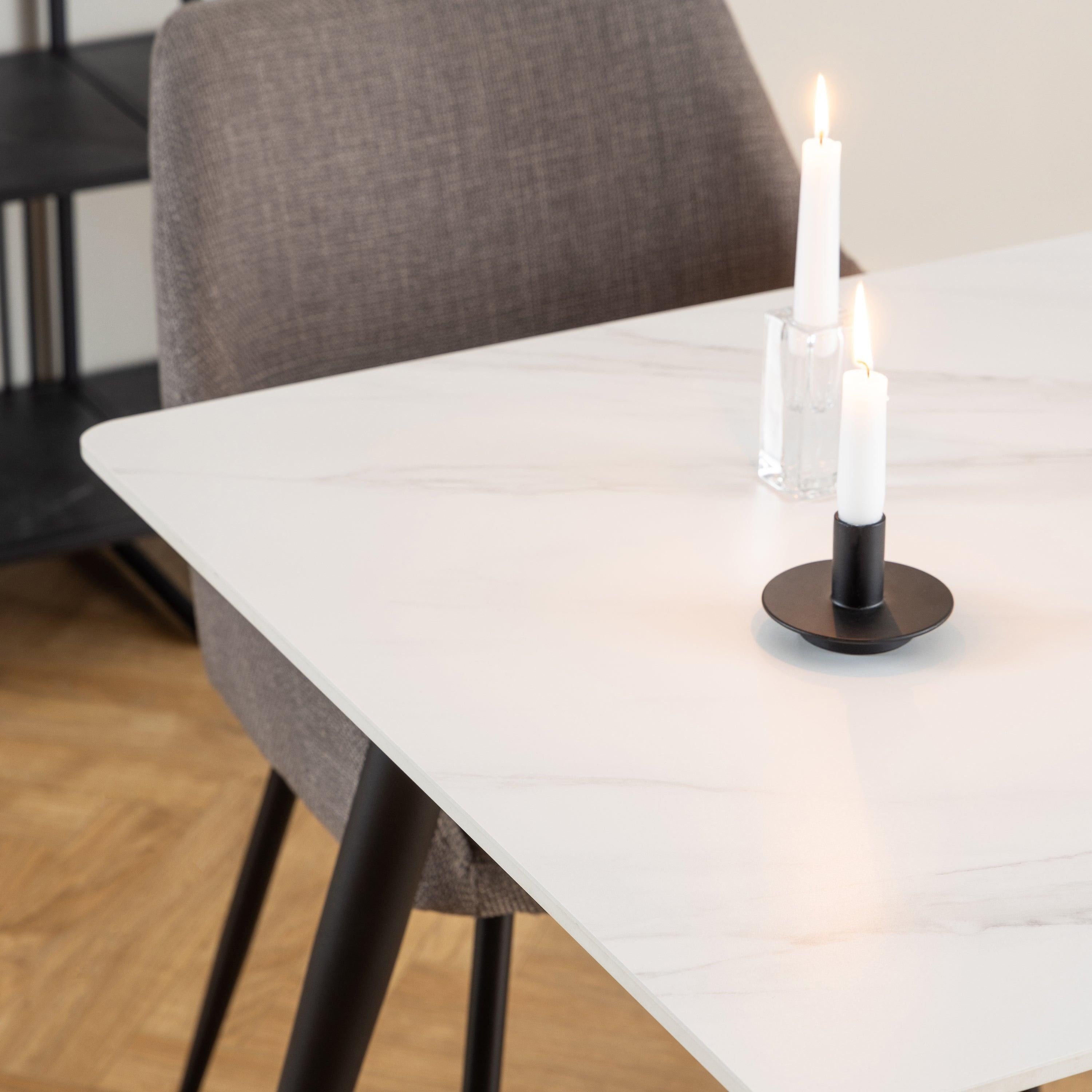 Wicklow Ceramic Dining Table in White 140x80cm - image 6