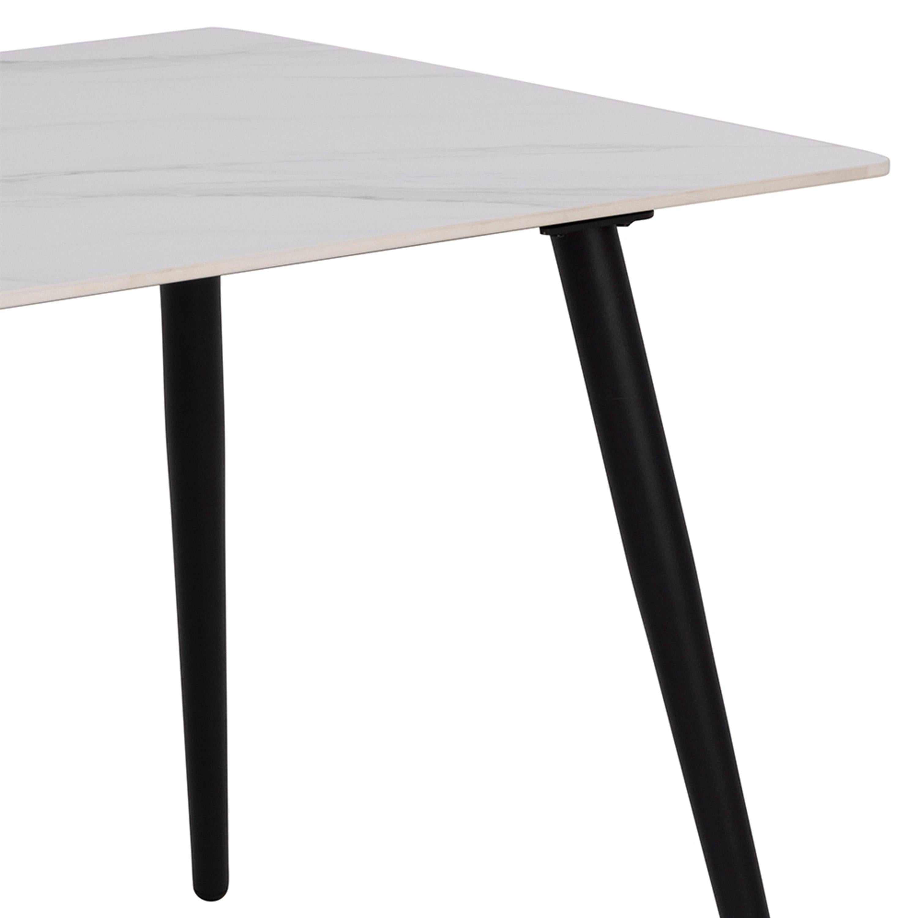 Wicklow Ceramic Dining Table in White 140x80cm - image 9