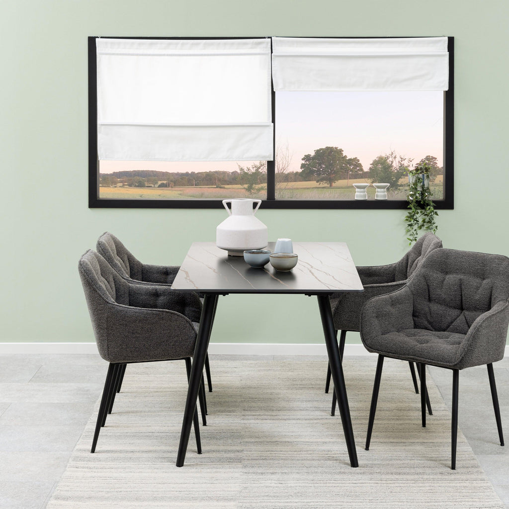 Wicklow Ceramic Dining Table in Black 140x80cm - image 3