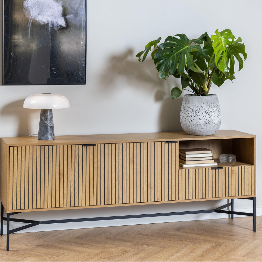 Jaipur Sideboard with 2 Doors and 1 Drawer in Wild Oak - image 6