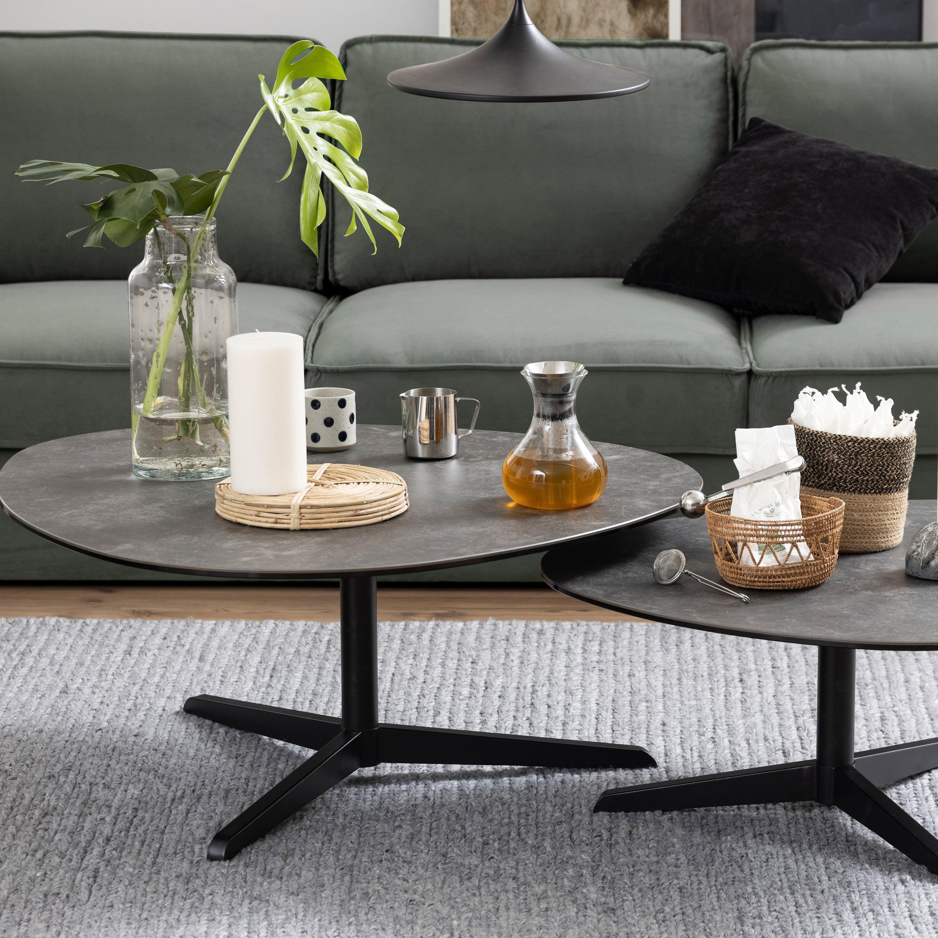 Barnsley Black Ceramic Coffee Table 100x95x41 cm - image 4