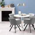 Malta Ceramic Round Dining Table in White 90x75cm - image 2
