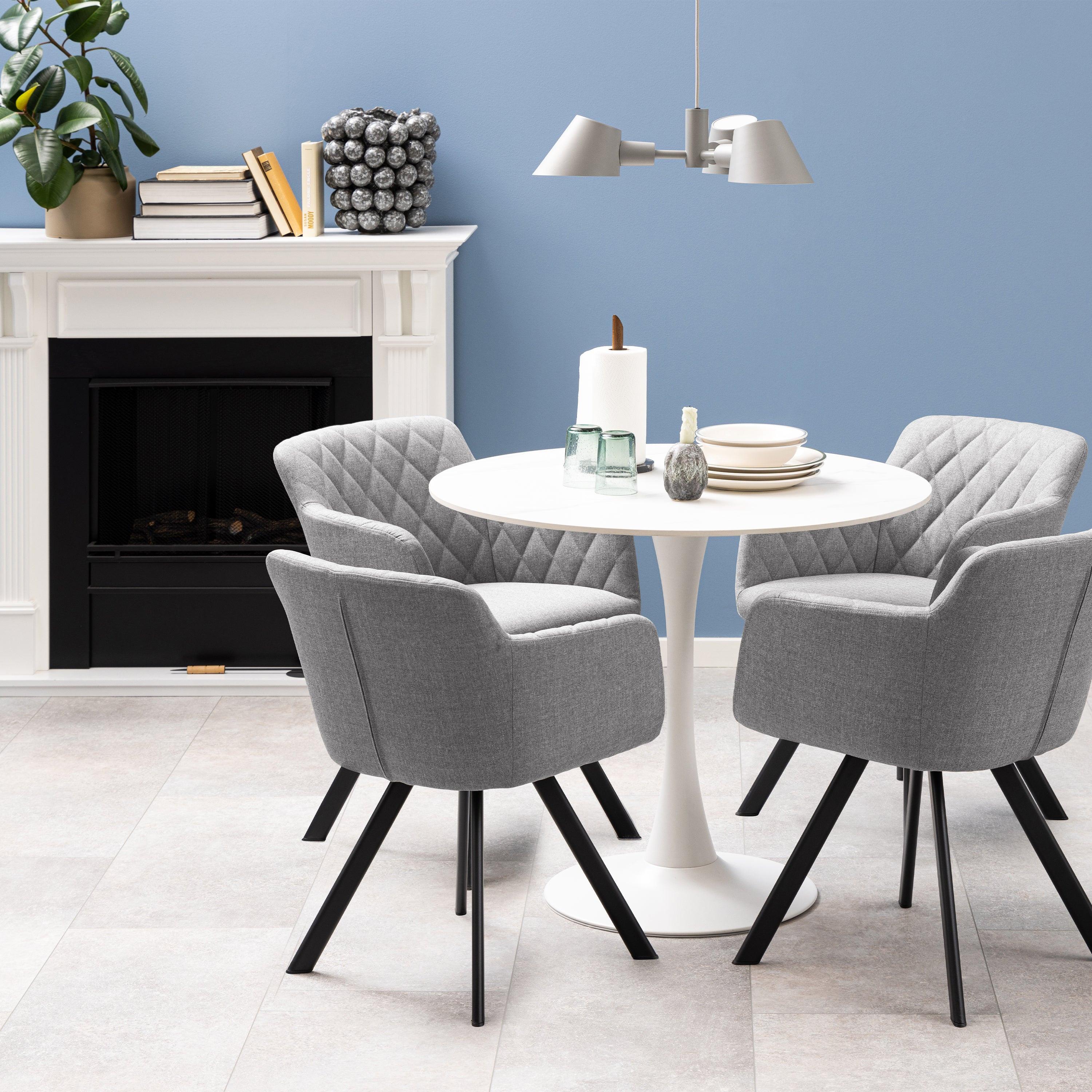 Malta Ceramic Round Dining Table in White 90x75cm - image 2
