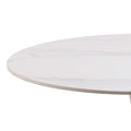 Malta Ceramic Round Dining Table in White 90x75cm - image 4