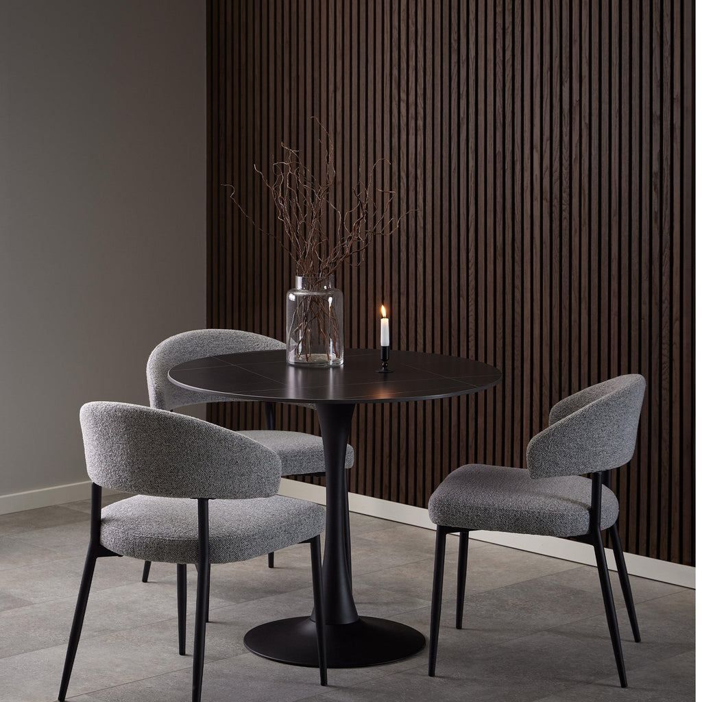 Malta Ceramic Round Dining Table in Black 90x75cm - image 2