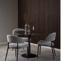 Malta Ceramic Round Dining Table in Black 90x75cm - image 2