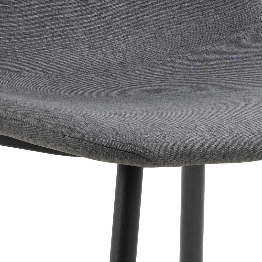 Malta Ceramic Round Dining Table in Black 90cm includes 4 Celia Dining Chairs in Light Grey - image 10