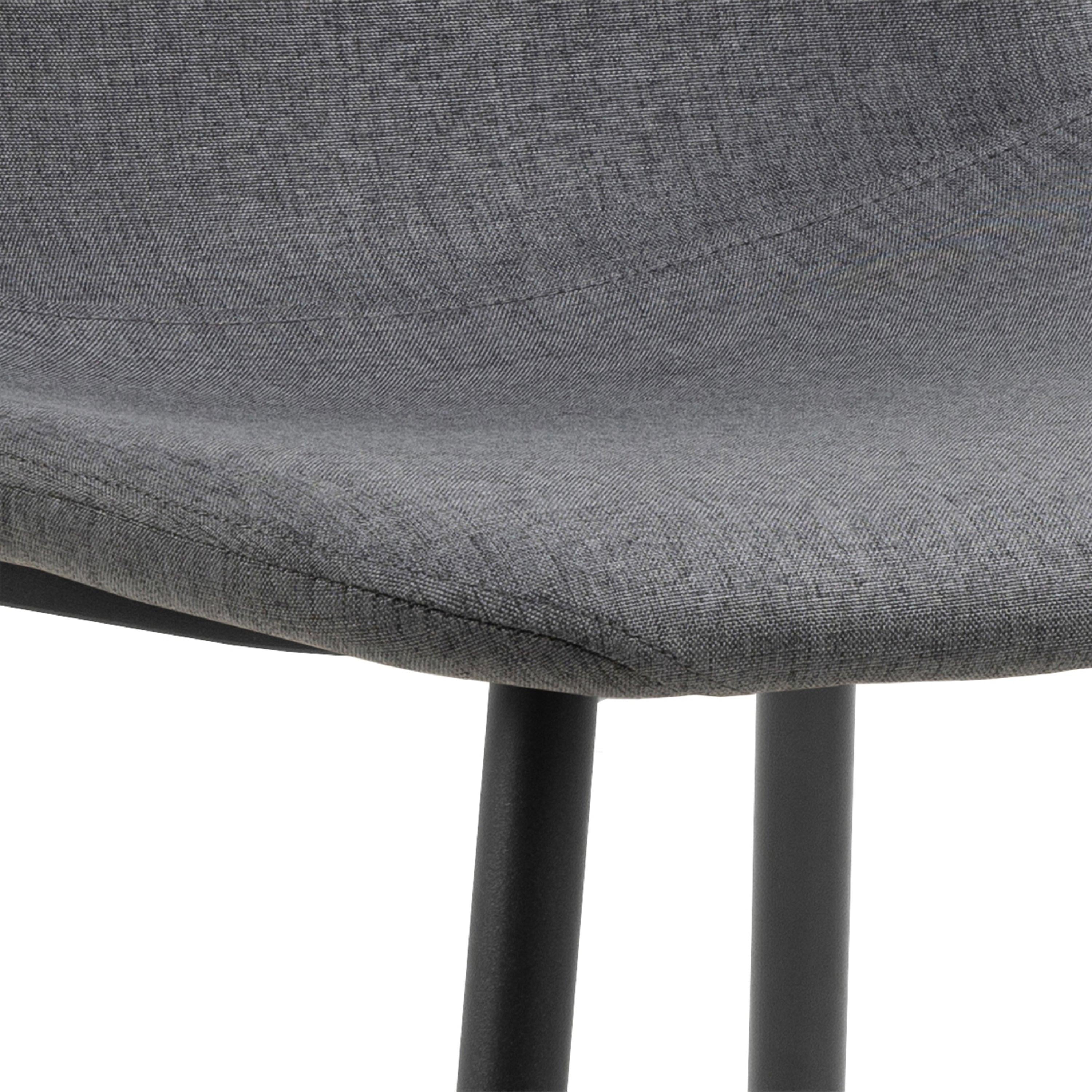 Malta Ceramic Round Dining Table in Black 90cm includes 4 Celia Dining Chairs in Light Grey - image 10
