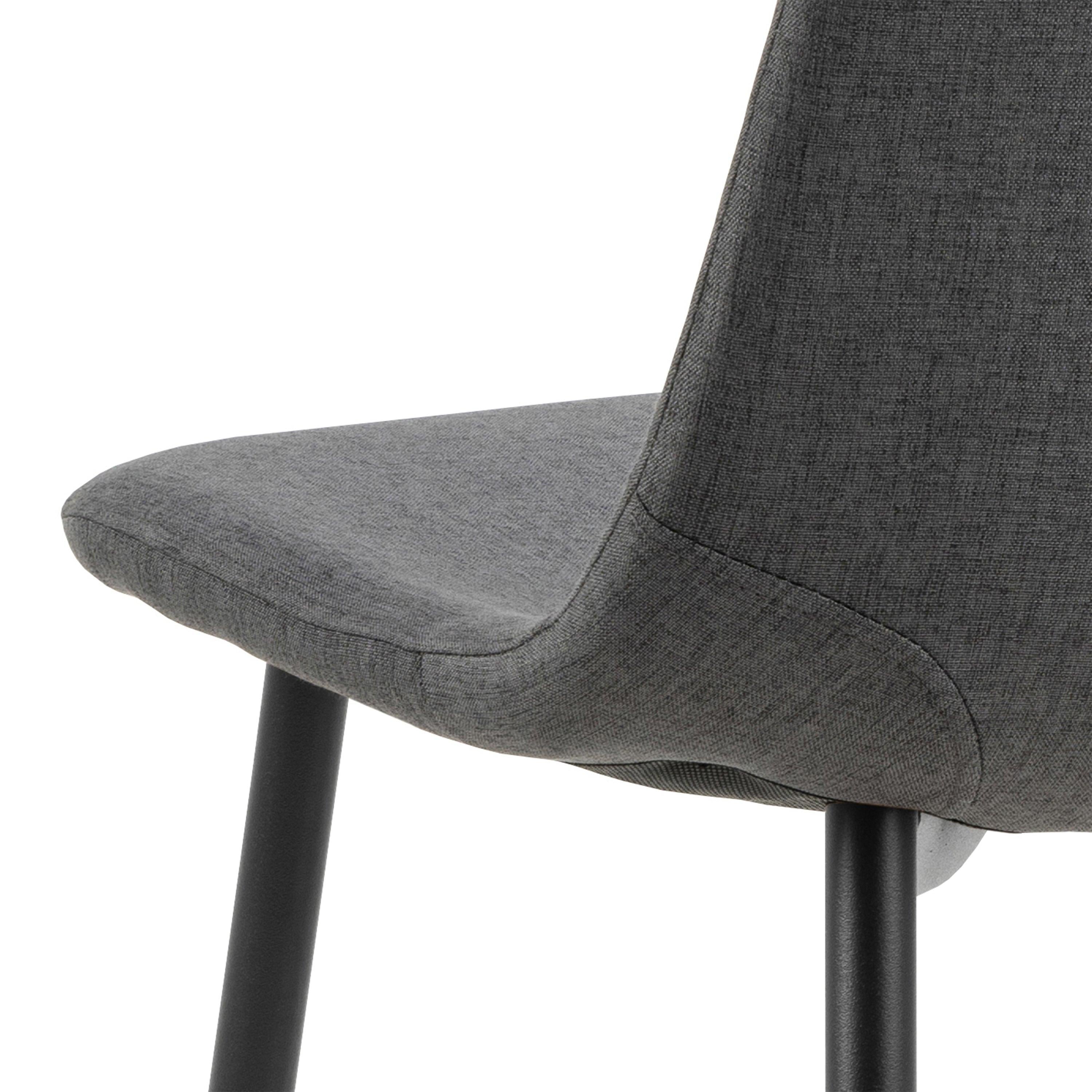 Malta Ceramic Round Dining Table in Black 90cm includes 4 Celia Dining Chairs in Light Grey - image 9