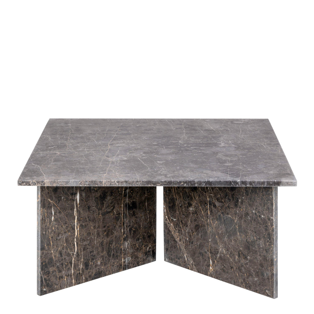 Vega Square Coffee Table with Marron Marble Top 90cm - image 2
