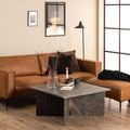 Vega Square Coffee Table with Marron Marble Top 90cm - image 3