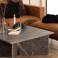 Vega Square Coffee Table with Marron Marble Top 90cm - image 4