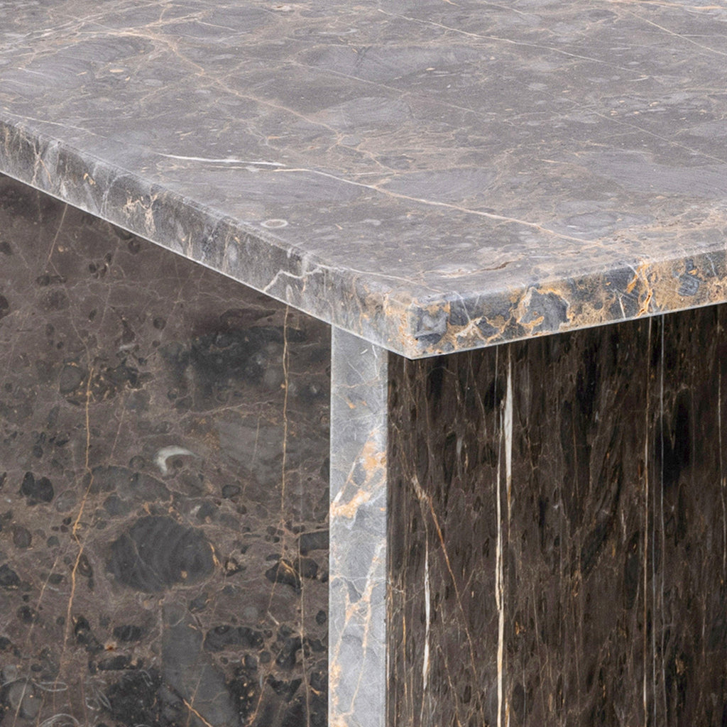 Vega Square Coffee Table with Marron Marble Top 90cm - image 7